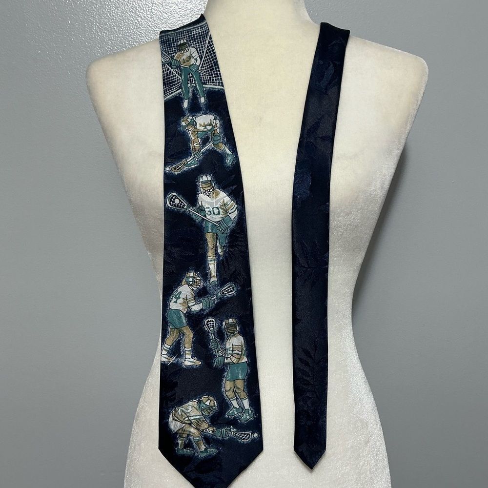 Gianfranco Black Silk Neck Tie Field Hockey